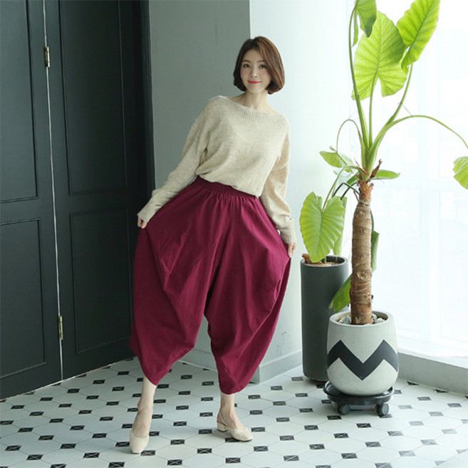 조화e 출구없는매력 마약바지 항아리바지 밴딩팬츠 와이드팬츠 편한바지