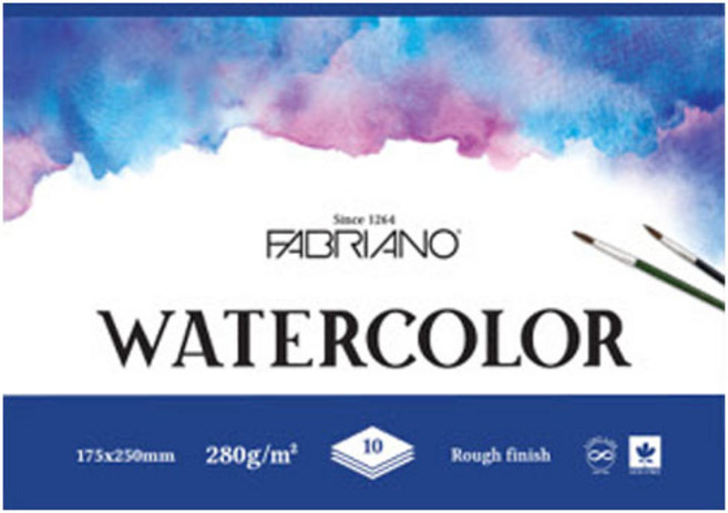 삼원 워터칼라 파브리아노 접착제본 수채화 스케치북 280g 황목(8절/16절)