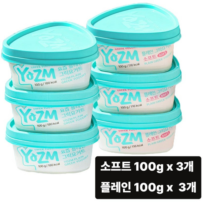 요즘 플레인 그릭요거트 (3) + 플레인 그릭요거트 소프트 (3), 6개, 100g