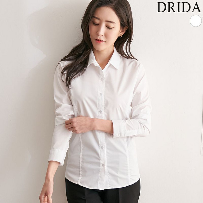 드리다 DB20403 베이직기본카라셔츠 55-88 40대 미시옷 50대 중년여성 엄마옷 봄 가을 겨울 긴팔 흰색 이너 셔츠 남방