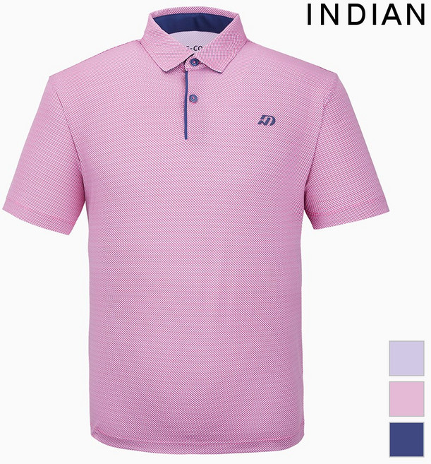 [INDIAN] 멀티 패턴 에리형 반팔 티셔츠_MITASXM3221
