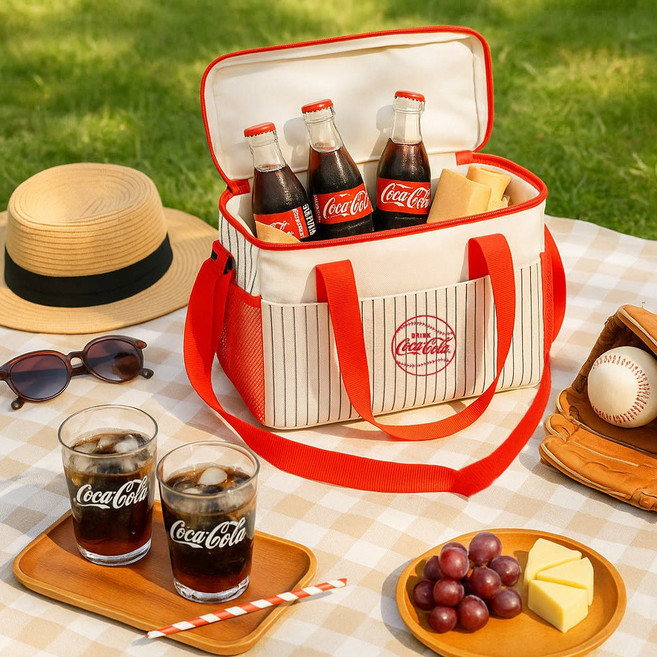 릴팡 코카콜라 빈티지 패브릭 박스쿨러백 16L