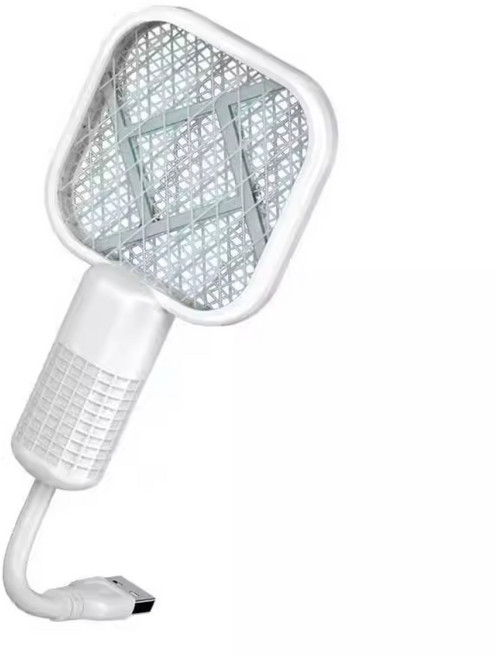 迷你USB充電電蚊拍 驅蚊器 蒼蠅拍 捕蚊燈 滅蚊燈, 白色