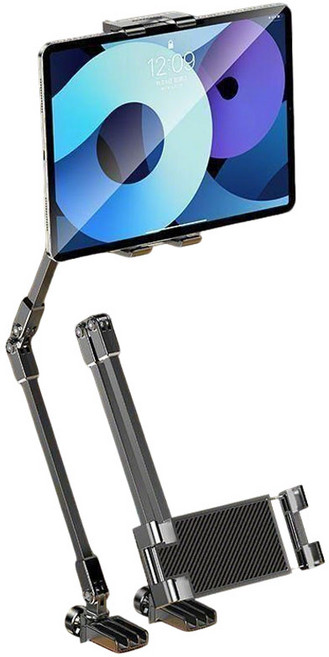 JS 접이식 휴대폰 거치대 360도 회전 자바라 거치대, 1개, 블랙, S6-태블릿+휴대폰 겸용