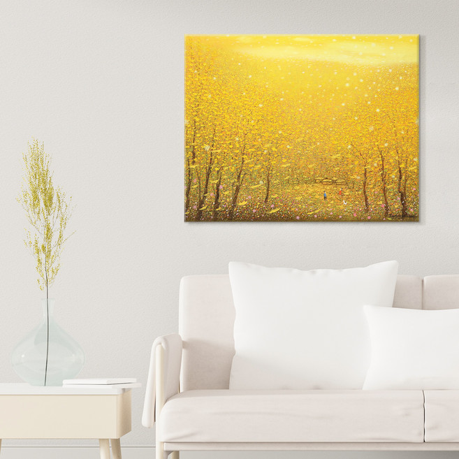 [인메이블] 장용길 작가 아트에디션 46종 캔버스 액자 23~46번 풍경화 거실 인테리어 그림 추상화 달항아리, 41.[I]가을이 물들면, 중형12호 [60.6x50cm]