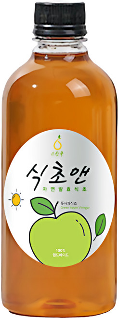 스윗쿡 식초앤 천연 자연 발효 풋사과식초 수제100%, 1개, 500ml