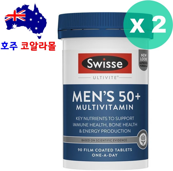 호주직구 스위스 남성 50세이상 멀티비타민 90정 2개 Swisse 호주코알라몰 - 쿠팡
