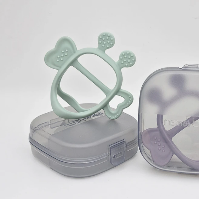 마마스템 잼잼몬스터 오리진 손목 치발기 국민 신생아 아기 치발기 백금실리콘 KC SGS USA, 1.세이지그린, 1개, 케이스 포함 - 쿠팡