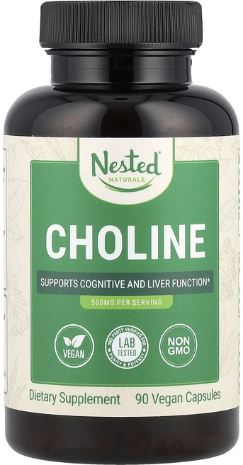 Nested Naturals 콜린 L 플러스 콜린 Bitartrate 250mg 90 베지캡슐, 3병, 90정 - 쿠팡