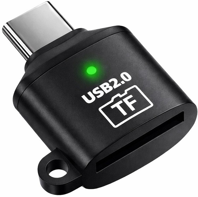 迷你讀卡機 Type-C款 USB2.0 TF卡, 黑, 1個, Type-C