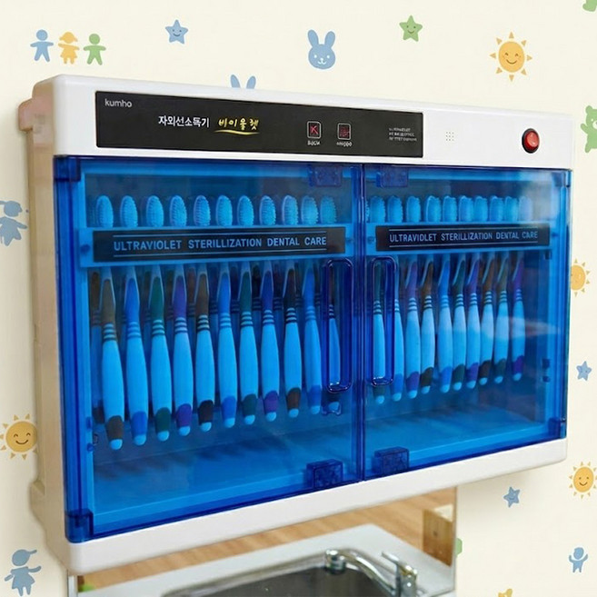 금호 가정용 유치원 어린이집 학교 회사 단제용 자외선 칫솔살균기 소독기 KD-8100, 화이트, KD8100/24인용