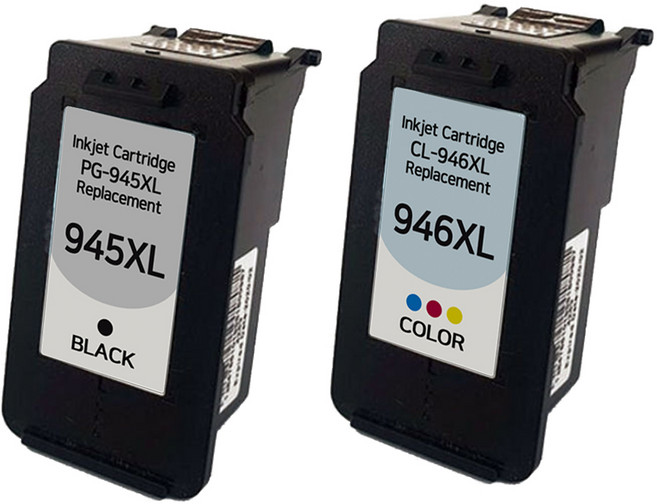 [호환] BNC INT 캐논 PG-945XL CL-946XL 대용량 블랙 컬러 프린터 MG3090 MG2490 MG3095W TS3490 TR4690 재생 잉크, 1세트, 검정+컬러 [대용량]