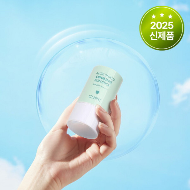 큐어 알로에 쉴드 쿨링 온가족용 민트 선스틱 23g [수딩자차], 없음, 1개
