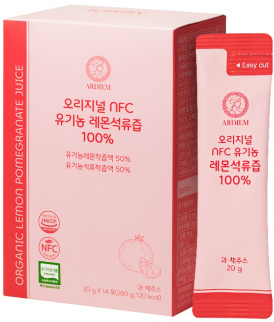 아르디엠 오리지널 NFC 유기농 레몬석류즙100% 14포, 280g, 1개