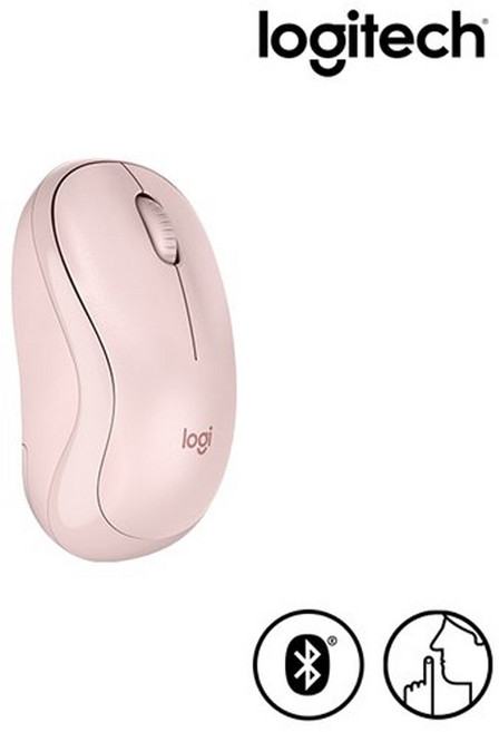 로지텍 무소음 블루투스 무선 마우스, M240, 로즈핑크