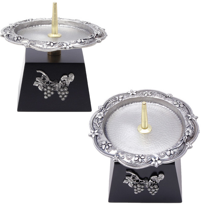 JT 2단 포도 꽃촛대 주석 천주교 성물, 1개