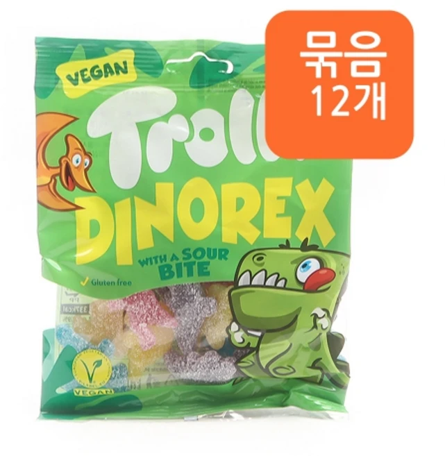 트롤리 다이노렉스 젤리, 12개, 100g - 쿠팡