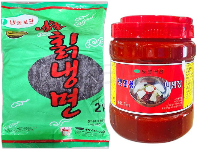[퀴클리몰] 여름별미 농민식품 냉면 넝쿨 칡 물냉면/비빔냉면 10인분 세트, 1세트, 4kg, 넝쿨 칡냉면 2kg + 냉면용 비빔소스 2kg