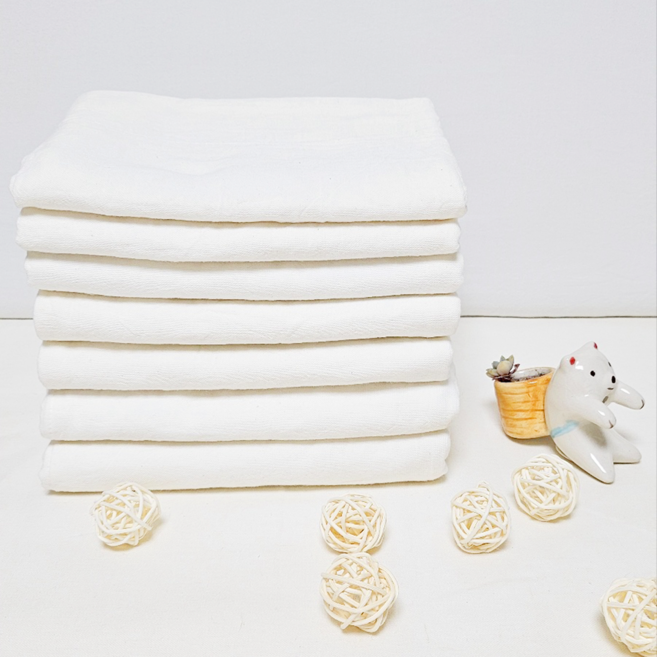 정련완료 빨수록 부드럽고 먼지없는 강화 소창수건, 아이보리 3겹, 1개