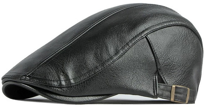 양가죽 헌팅캡 중년 남자 가죽헌팅캡 셰프 남성겨울골프모자 블랙 남성 모자 중년남자