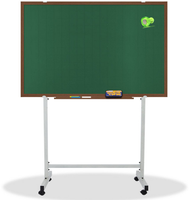 영남칠판 자석 분필칠판+스텐드 120x85cm 칠판, 월넛