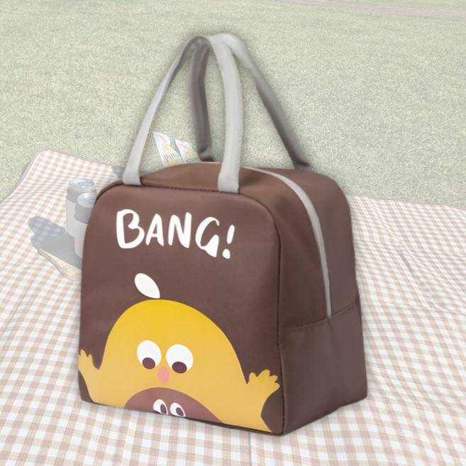 레오바니 보온 보냉 도시락 데일리 가방, 브라운, 1개