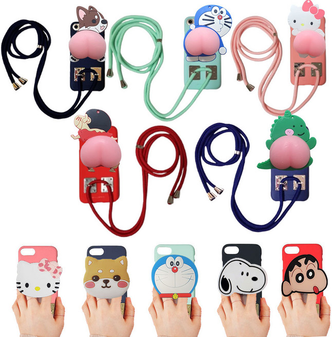 실리콘 젤리 목걸이 갤럭시 A35 SM-A356N 거치대 스마트톡 핸드폰 케이스 P스트랩P
