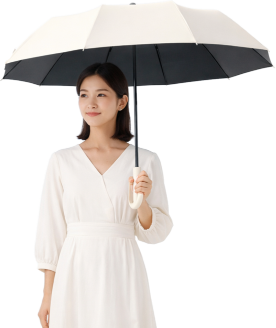 카리비너 3단 원터치 전자동 양산 겸용 UV차단 우산