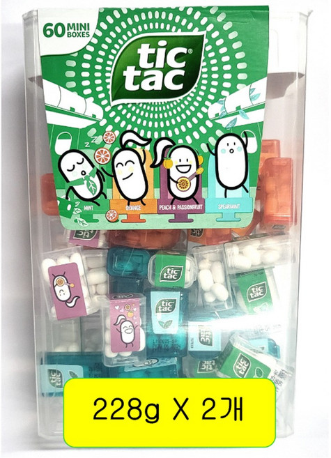 틱택 미니박스 민트캔디 60미니박스 묶음, 2개, 228g