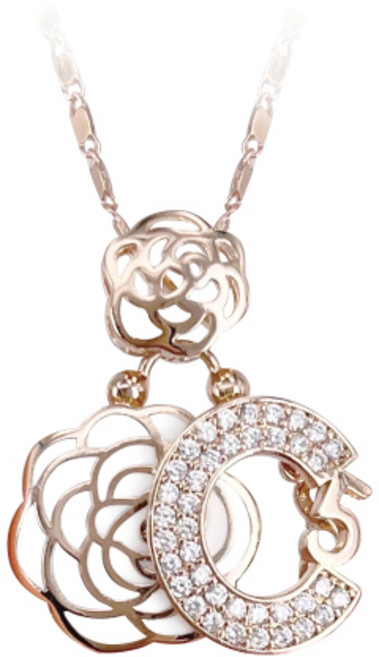 [혜성주얼리] 화이트 모던로즈 목걸이