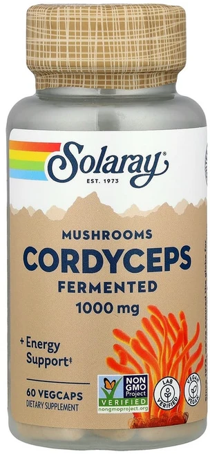 솔라레이 동충하초 발효 버섯 1000mg 베지 캡슐 60정(캡슐 1정당 500mg), 1개, 60정 - 쿠팡