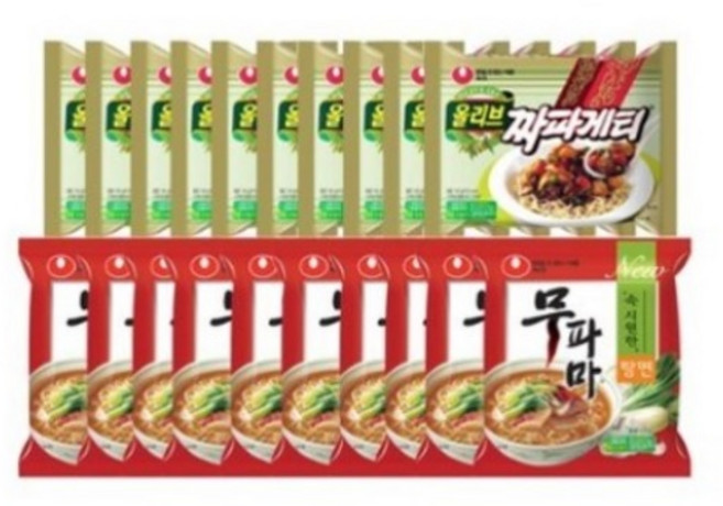 농심 무파마 10개 + 농심 짜파게티 10개, 20개