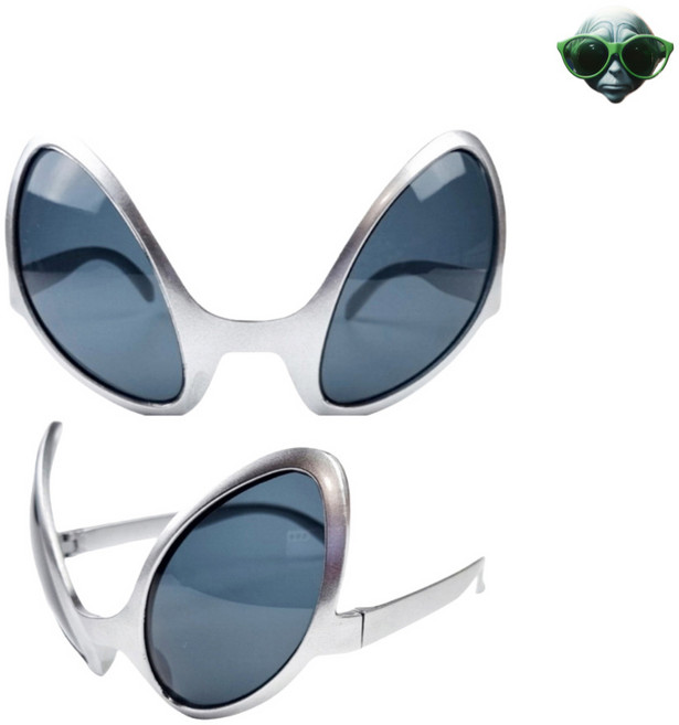 보람찬하루 외계인 왹져 웃긴 안경 인싸 선글라스, 2개, 은색 외계인 검정눈