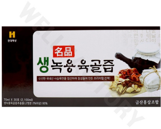 금산홍삼조합 생녹용육골즙, 30개, 70ml