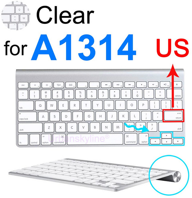 IMac 매직 A1644 A1843 A1314 A1243 키보드 케이스 실리콘 커버 A2520 Bluetooth 보호기 A2449 A2450 스킨 G6, 1개, Clear for A1314 US, 3.Clear for A1314 US