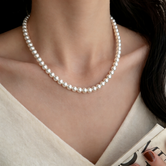 해리슬 고급 여성 진주 목걸이 쇄골라인 포인트 데일리 하객