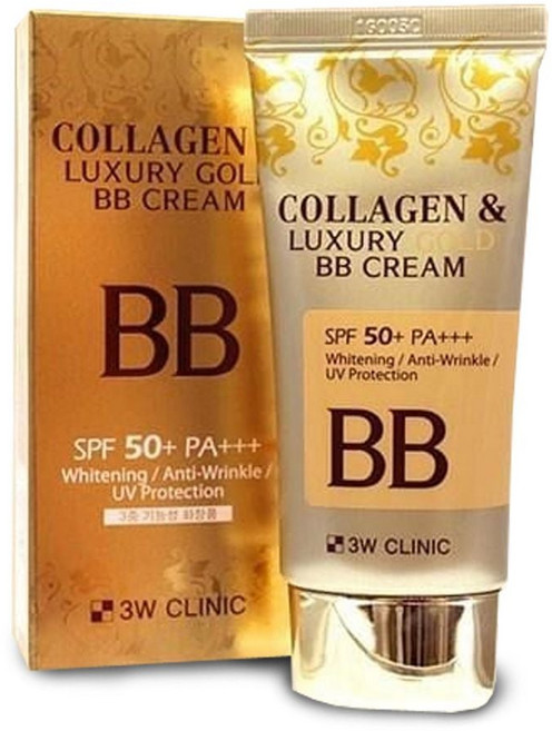 비비크림 BB크림 3W 콜라겐 럭셔리 24K 골드 광채피부 비비크림 50ml ujd+789BR