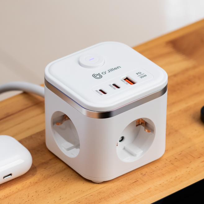 오지렌 고속충전 고용량 큐브 멀티탭 1.8m, 1개, 화이트(PD20W)