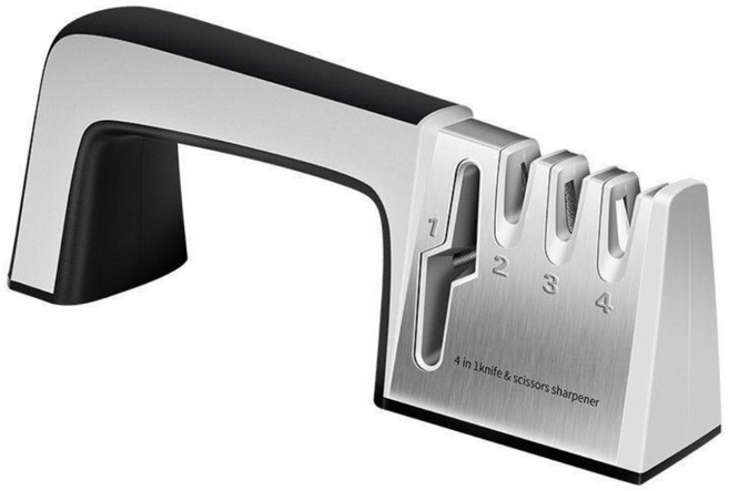 廚房磨刀器 刀剪兩用 不鏽鋼 多功能, 銀色款, 1個