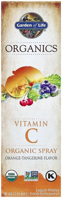 Garden of Life Organics 비타민C 오가닉 스프레이 오렌지-귤 58ml(2fl oz) Life (가든 오브 라이프), 1개, 1개, 58ml - 쿠팡