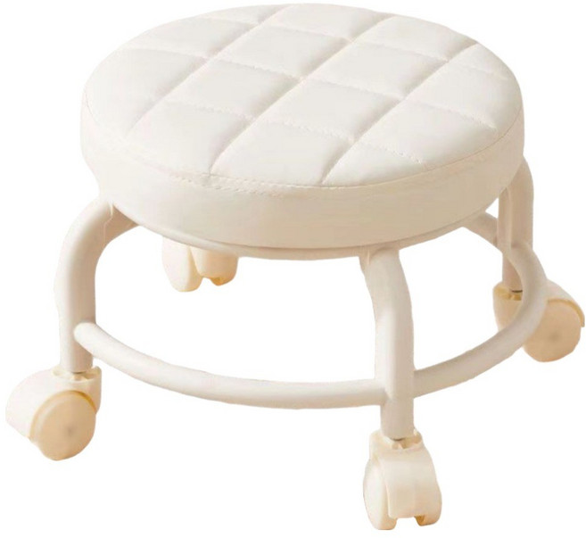 오코로 쿠션있는 앉은뱅이 바퀴 의자, 화이트, 1개