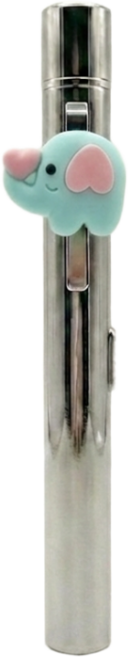 큐티 귀여운 캐릭터 펜라이트 팬라이트 USB충전식 주광색 전구색 2종 라이트, 실버, 코끼리, 1세트