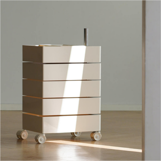 디자인필링 보비트롤리 회전 360도 이동식 왜건카트 5단 고급버전, 그린티