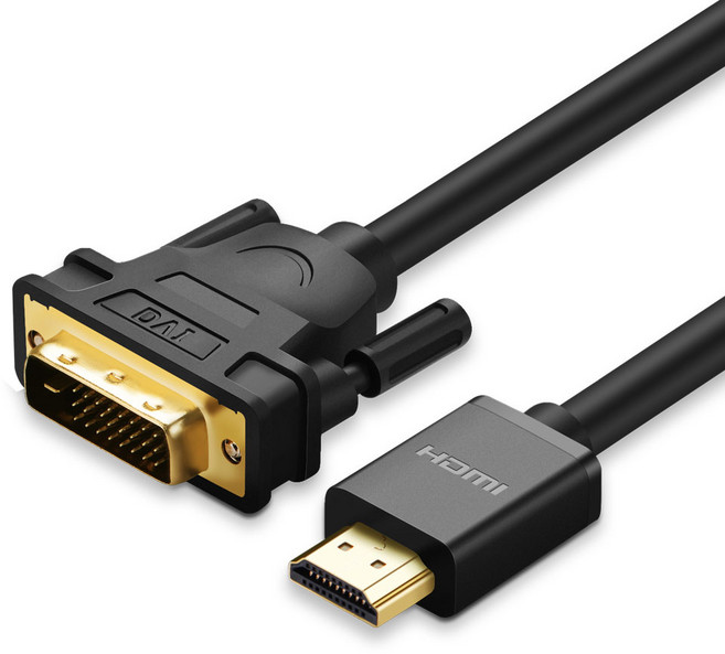 유그린 HDMI to DVI 케이블, 1개, 2m