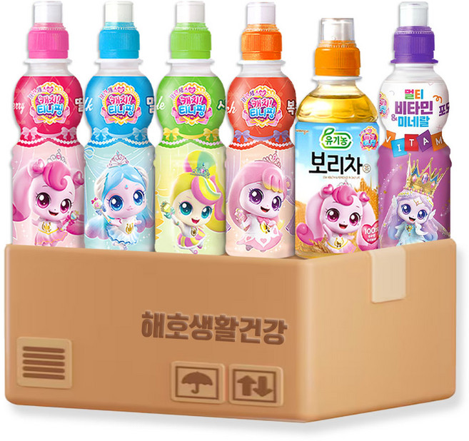 캐치티니핑 페트 음료수 5종 + 캐치 멀티비타민 페트 음료수, 6개, 200ml