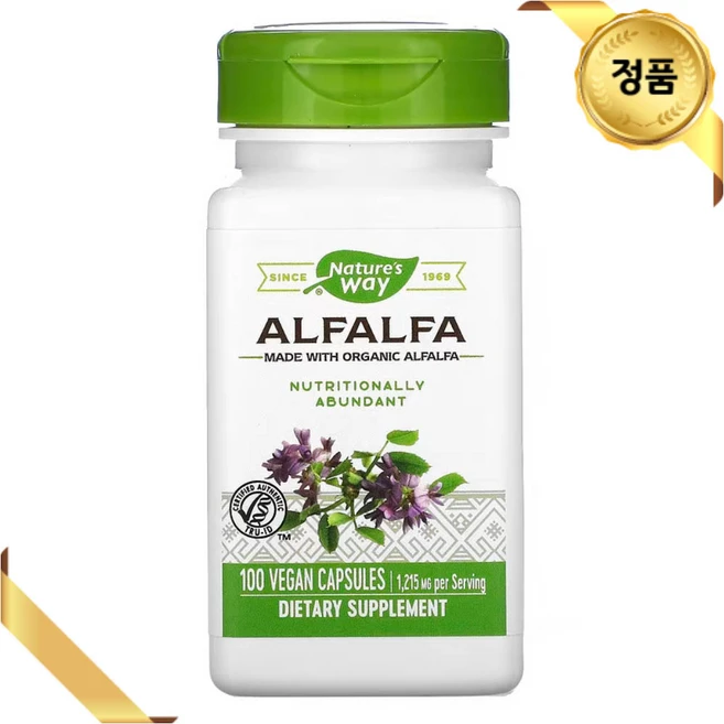 네이쳐스웨이 알팔파 405mg 베지테리안 캡슐, 1개, 100정 - 쿠팡