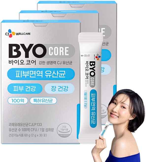 BYO 코어 피부면역 유산균 30p, 60g, 3개