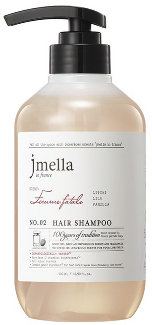 제이멜라 인 프랑스 팜므파탈 헤어 샴푸 프루티 리치향, 500ml, 1개