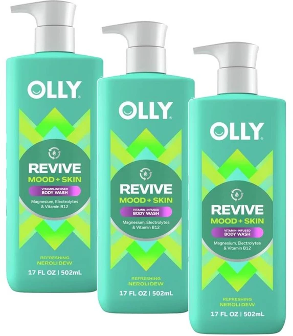 올리 리바이브 무드 스킨 마그네슘 전해질 비타민B12 함유 바디워시 OLLY Revive Mood+skin Bodywash, 3개, 502ml - 쿠팡