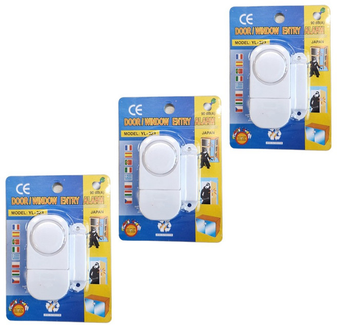 창문 경보기 도어경보기 방범벨 현관벨 문열림센서 3P, 3개
